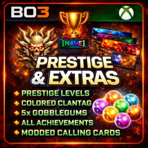 Xbox BO3 – Prestige Level, Colored Clantag, Gobblegums, Achievements, Calling Cards Xbox BO3 – Prestige Level, Colored Clantag, Gobblegums, Achievements, Calling Cards